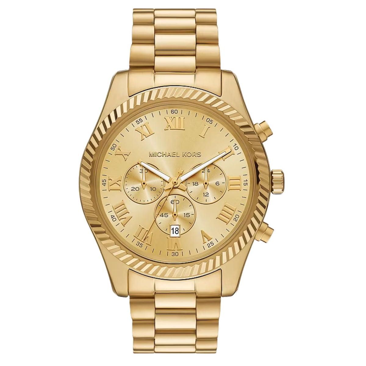 Ανδρικό ρολόι Michael Kors Lexington MK9276 χρονογράφος με χρυσό μπρασελέ και χρυσό καντράν