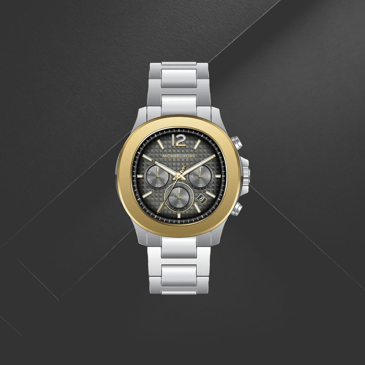 Ανδρικό ρολόι Michael Kors Sage MK9212 χρονογράφος με ασημί μπρασελέ και μαύρο καντράν 44mm