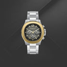 Ανδρικό Ρολόι Michael Kors Sage MK9212 Χρονογράφος με Ασημί Μπρασελέ & Μαύρο Καντράν