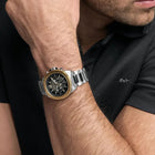 Ανδρικό Ρολόι Michael Kors Sage MK9212 Χρονογράφος με Ασημί Μπρασελέ & Μαύρο Καντράν