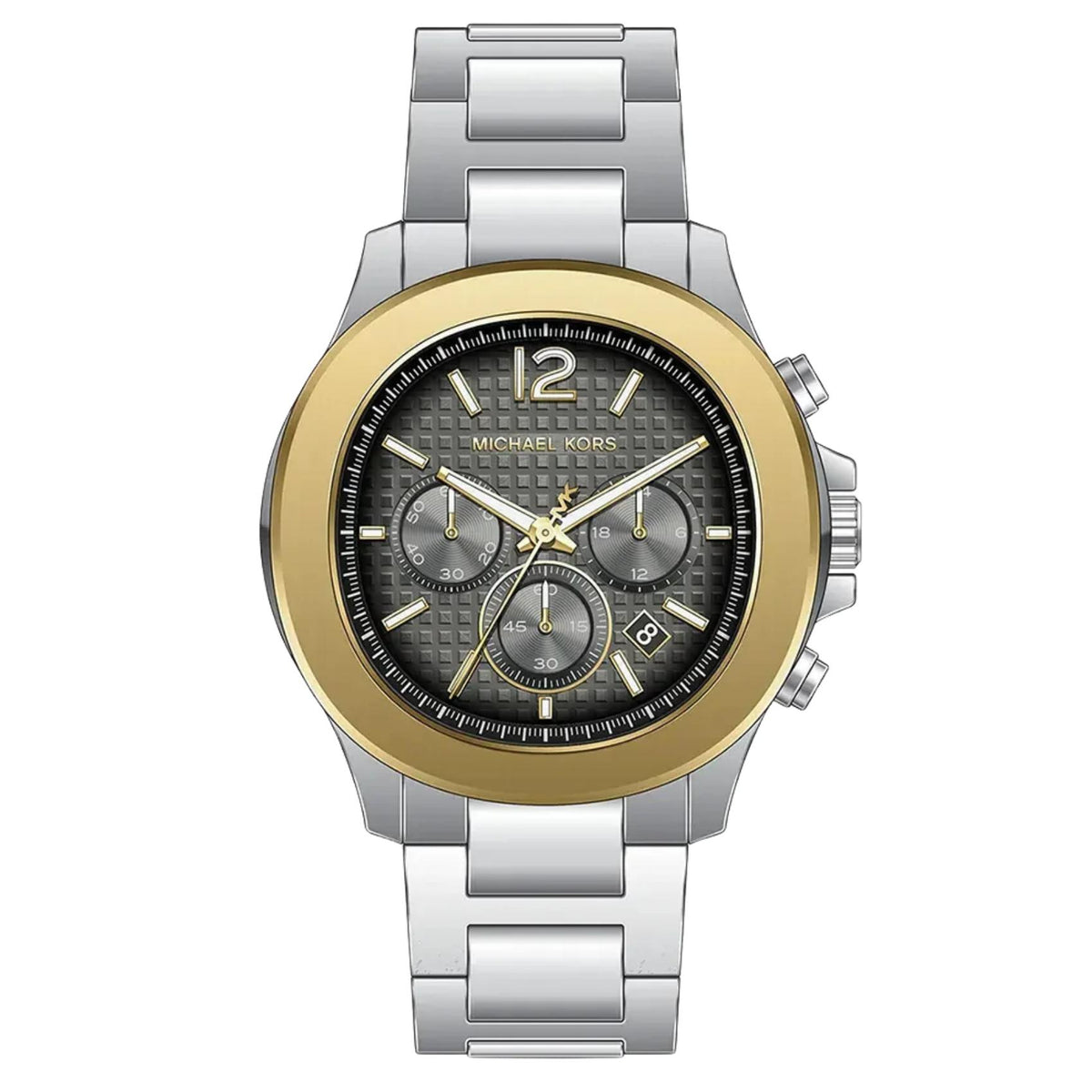 Ανδρικό ρολόι Michael Kors Sage MK9212 χρονογράφος με ασημί μπρασελέ και μαύρο καντράν