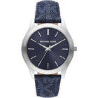 Ανδρικό Ρολόι Michael Kors Slim Runway MK8907 με Μπλε Λουράκι & Μπλε Καντράν