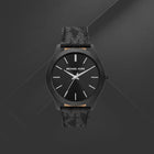 Ανδρικό Ρολόι Michael Kors Slim Runway MK8908 με Μαύρο Λουράκι & Μαύρο Καντράν