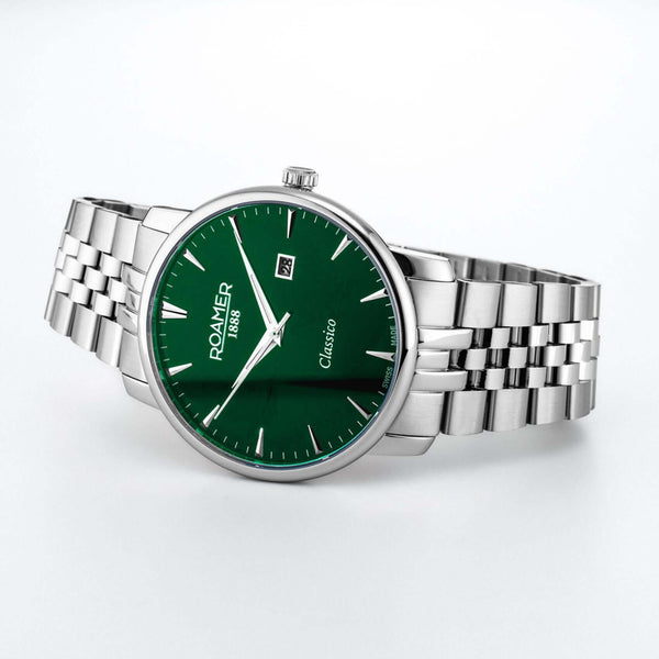 Aνδρικό Ρολόι Roamer Classico Gents 971856-41-75-50 Με Ασημί Ατσάλινο Μπρασελέ