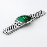 Aνδρικό ρολόι Roamer Classico Gents 971856-41-75-50 με ασημί ατσάλινο μπρασελέ και πράσινο καντράν 40mm.