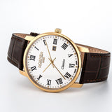 Aνδρικό ρολόι Roamer Classico Gents 971856-48-25-05 με καφέ δερμάτινο λουράκι και άσπρο καντράν 40mm. 
