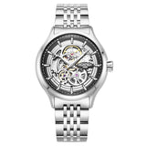 Ανδρικό ρολόι Roamer Competence Skeleton IV 101984-41-85-10 με ασημί ανοξείδωτο ατσάλινο μπρασελέ και ασημί skeleton καντράν με μαύρες λεπτομέρειες.