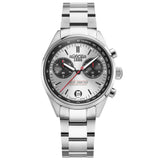Ανδρικό ρολόι Roamer Gran Sportivo Box Set 978818-41-85-21 χρονογράφος με ασημί ατσάλινο μπρασελέ & ασημί καντράν 41.5mm. 