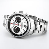 Ανδρικό ρολόι Roamer Gran Sportivo Box Set 978818-41-85-21 χρονογράφος με ασημί ατσάλινο μπρασελέ & ασημί καντράν 41.5mm. 