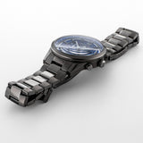 Ανδρικό ρολόι Roamer Helios Power 973981-44-45-20 Solar με ανθρακί μπρασελέ από τιτάνιο & μπλε καντράν 43.5mm.