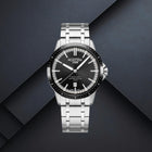 Ανδρικό Ρολόι Roamer Mercury Classic 968833-41-85-20 με Ασημί Μπρασελέ & Μαύρο Καντράν