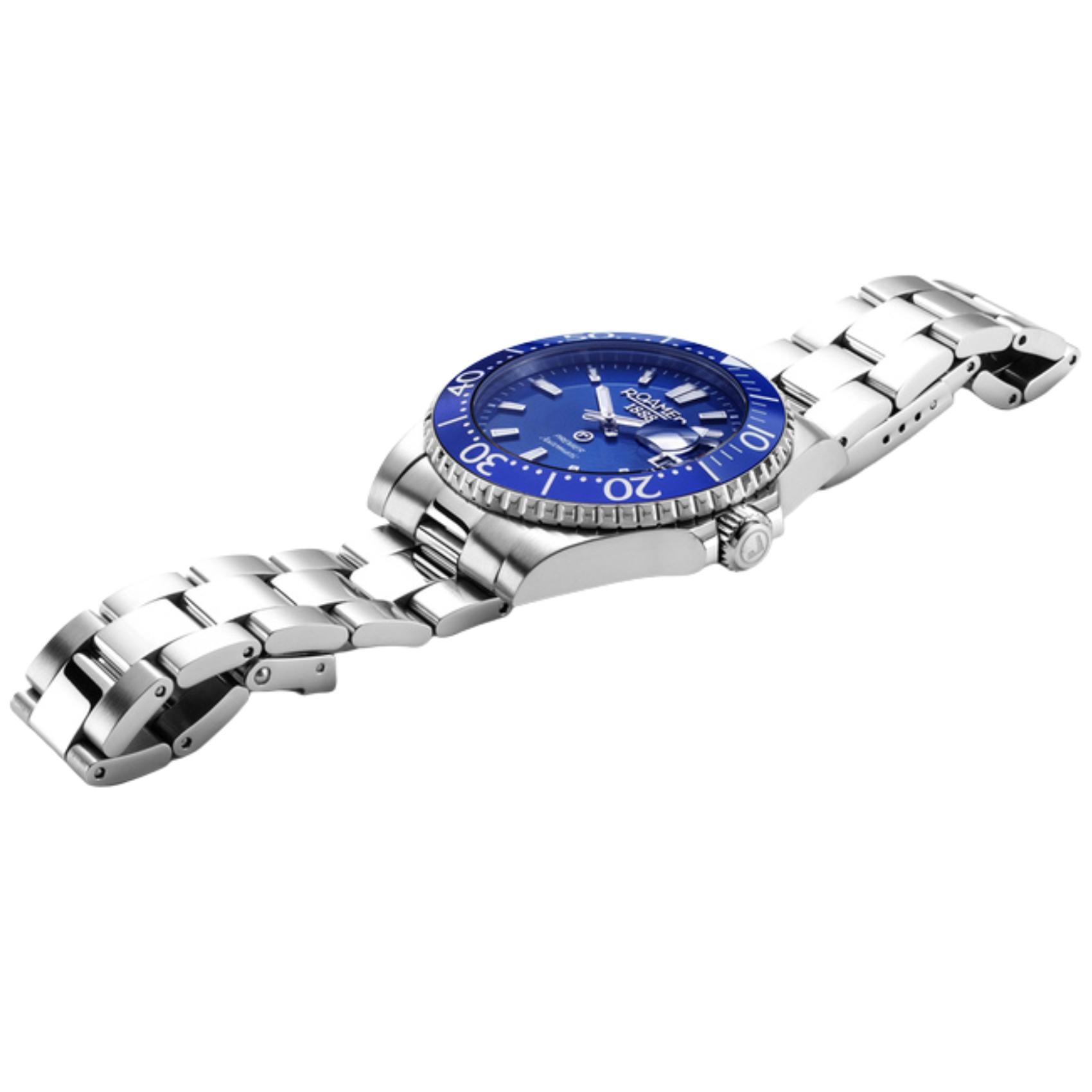 Ασημί ατσάλινο μπρασελέ ρολογιού Roamer Premier 986983-41-45-21
