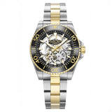 Ανδρικό ρολόι Roamer Premier Skeleton Limited 986984-47-85-21 με δίχρωμο ατσάλινο μπρασελέ, μαύρο skeleton καντράν και κάσα 42 mm.
