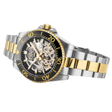 Καντράν από ανδρικό ρολόι Roamer Premier Skeleton Limited 986984-47-85-21 σε μαύρο skeleton σχέδιο με κάσα 42 mm με δίχρωμο μπρασελέ.