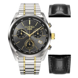 Ανδρικό ρολόι Roamer Pro Chrono Alexander the Great 993819-47-85-21 με μαύρο καντράν 44mm και επιπλέον μαύρο δερμάτινο λουράκι στο box set.