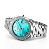 Ανδρικό ρολόι Roamer R8 Gents 972980-41-05-20 swiss made με ασημί ατσάλινο μπρασελέ και τιρκουάζ καντράν 40mm.
