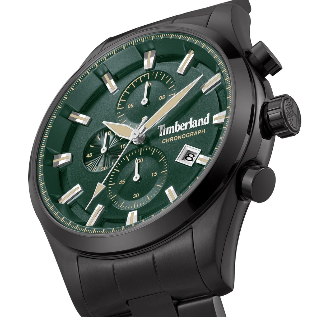 Πράσινο καντράν ρολογιού Timberland Ashmont TDWGI0109304 διαμέτρου 46mm με ένδειξη ημερομηνίας και χρονογράφο
