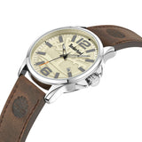 Πλάγια όψη του Timberland Bernardston TDWGB2131802 με καφέ λουράκι και μπεζ καντράν.