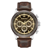 Ανδρικό ρολόι Timberland Bernardston TDWGF0054601 με καφέ δερμάτινο λουράκι και καφέ καντράν 45 mm.