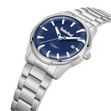 Πλάγια όψη του Timberland Birch Road TDWGH0083104 που αναδεικνύει το ασημί μπρασελέ και τη μεγάλη κάσα 45 mm.