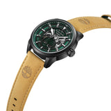 Πλάγια όψη του Timberland Henniker Automatic TDWGE0055202 με ταμπά λουράκι και skeleton καντράν.