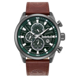 Ρολόι Timberland Henniker II TDWGF0055601 Με Καφέ Δερμάτινο Λουράκι Και Πράσινο Καντράν