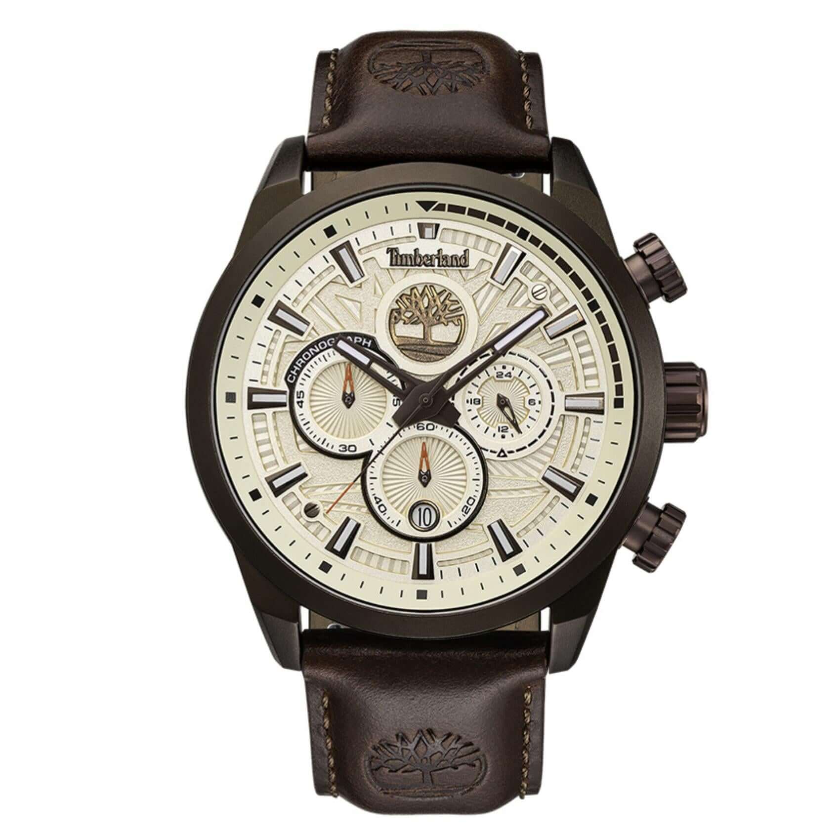 Ανδρικό ρολόι Timberland Henniker III TDWGQ00949X1 Box Set με μπεζ καντράν 46 mm, πράσινο λουράκι σιλικόνης, ταμπά και σκούρο καφέ δερμάτινα λουράκια, διπλή ώρα και στεγανότητα 5ATM. Δωρεάν αποστολή με 2ετή εγγύηση.