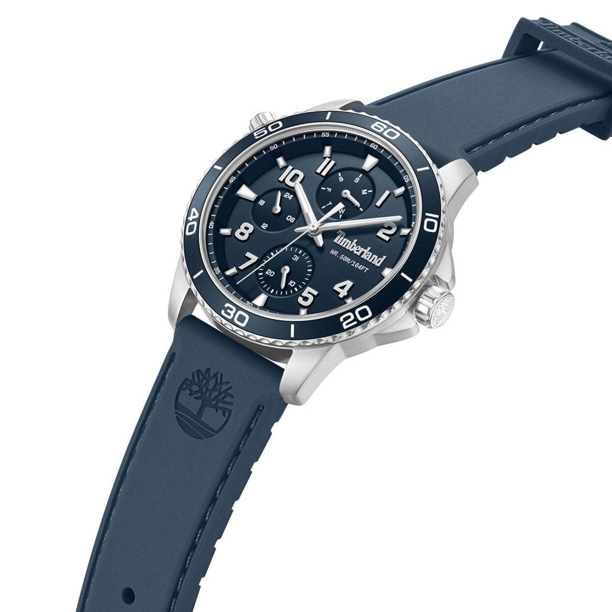 Μπλε καντράν ρολογιού Timberland Hopkinton TDWGF00838X0 διαμέτρου 44mm με μπλε στεφάνι και δεύτερο μπλε λουράκι σιλικόνης