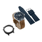 Ανδρικό Ρολόι Timberland Hopkinton TDWGF00838X0 Με Καφέ Λουράκι & Μπλε Καντράν