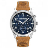 Ανδρικό ρολόι Timberland Killington Peak TDWGC0068801 χρονογράφος με ταμπά δερμάτινο λουράκι, μπλε καντράν 43 mm, ένδειξη ημερομηνίας και στεγανότητα 5ATM.