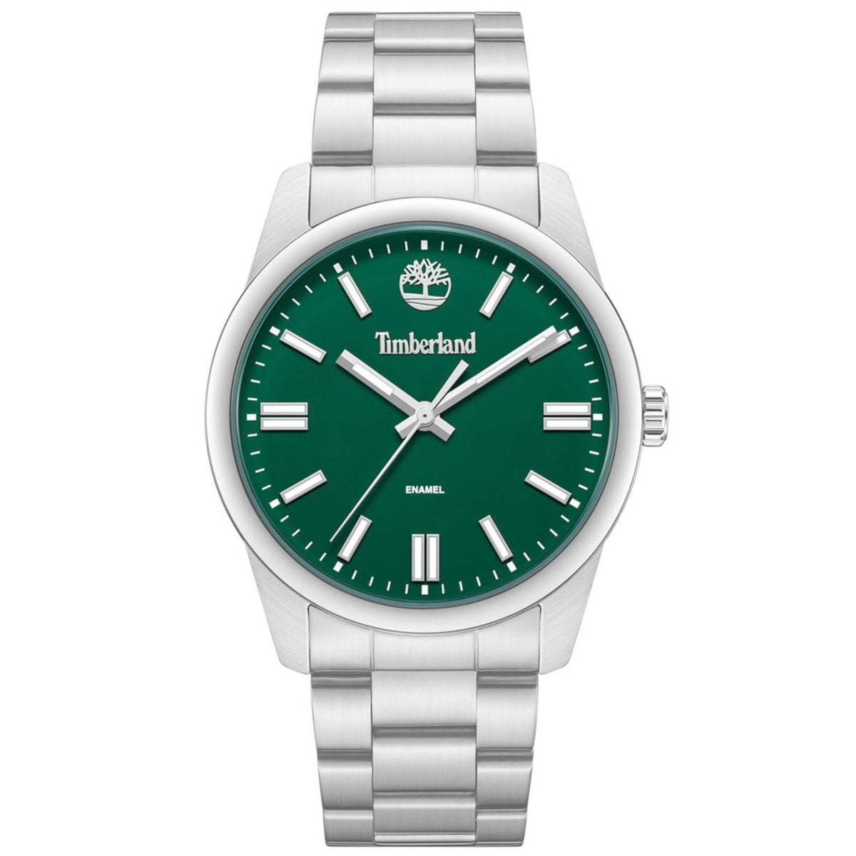 Ανδρικό ρολόι Timberland Midnight Mine TDWGG0094802 με ασημί μπρασελέ και πράσινο καντράν