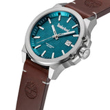 Πλάγια όψη του Timberland Mohegan TDWGB0083001 με καφέ λουράκι και τιρκουάζ καντράν.