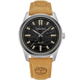 Ανδρικό ρολόι Timberland Northbridge TDWGB0041204 με ταμπά δερμάτινο λουράκι και μαύρο καντράν 45 mm