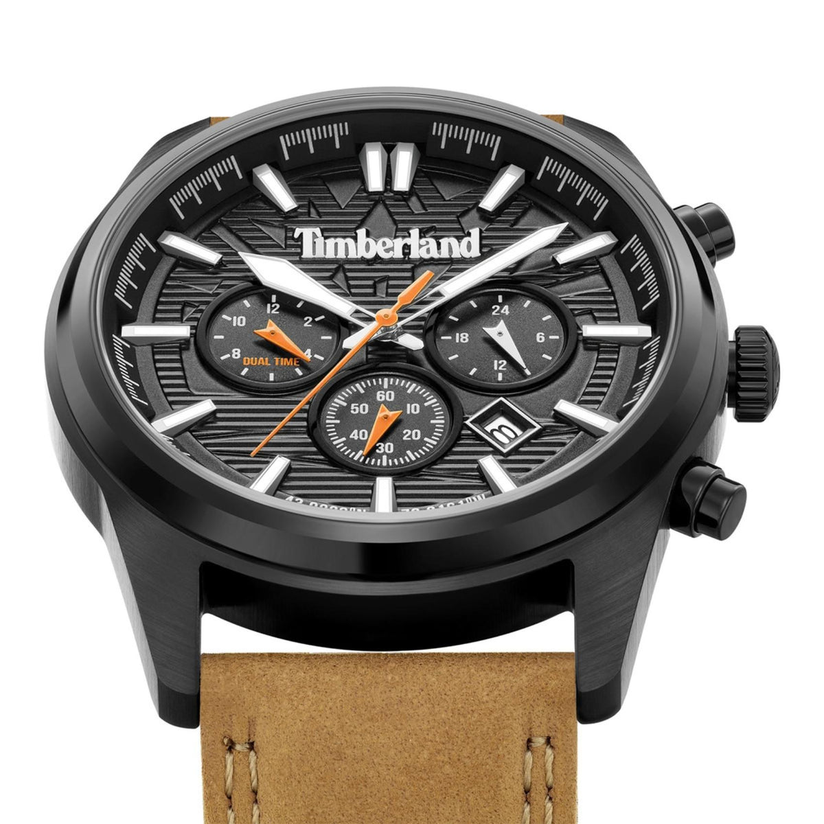 Μαύρο καντράν ρολογιού Timberland Northbridge TDWGF0009608 διαμέτρου 45mm με ένδειξη ημερομηνίας και χρονογράφο