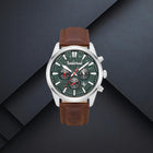 Ανδρικό Ρολόι Timberland Northbridge TDWGF0009609 Με Καφέ Λουράκι & Πράσινο Καντράν