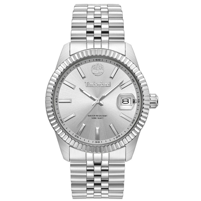 Ανδρικό ρολόι Timberland Northerd TDWGH0083702 με ασημί ατσάλινο μπρασελέ, ασημί καντράν και κάσα 41 mm.