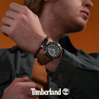 Ρολόι Timberland Parkman TDWGF0041301 Με Καφέ Δερμάτινο Λουράκι και Γκρι Καντράν
