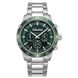 Ανδρικό ρολόι Timberland Parkman TDWGK0041301 με ασημί μπρασελέ και πράσινο καντράν 44 mm.