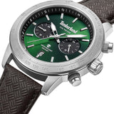 Πλάγια όψη του Timberland Raynham TDWGF0075103 με ταμπά λουράκι και πράσινο καντράν.