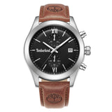 Ρολόι Timberland Ripgorge TDWGC0075201 Χρονογράφος Με Καφέ Δερμάτινο Λουράκι Και Μαύρο Καντράν