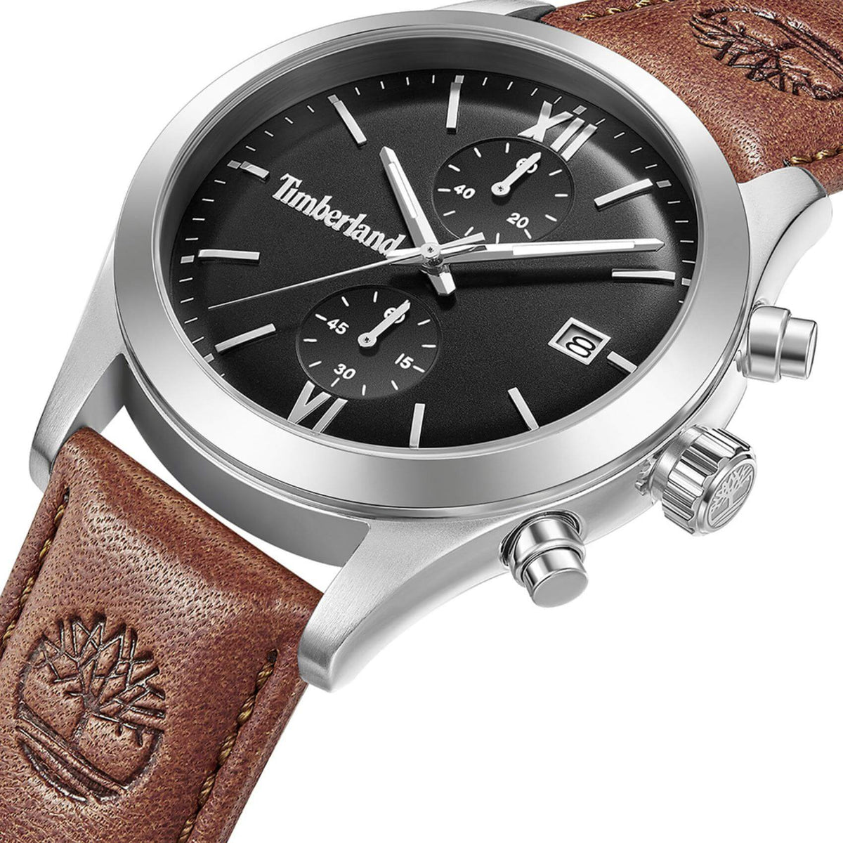 Πλάγια όψη του Timberland Ripgorge TDWGC0075201 με καφέ λουράκι και μαύρο καντράν.