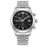 Ανδρικό ρολόι Timberland Ripgorge TDWGI0075204 χρονογράφος με ασημί μπρασελέ και μαύρο καντράν 44 mm.