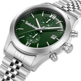 Πλάγια όψη του Timberland Ripgorge TDWGI0075205 με ασημί μπρασελέ και πράσινο καντράν.