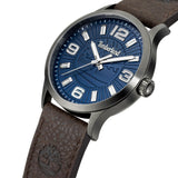 Πλάγια όψη του Timberland Sheepscot TDWGA2152005 με καφέ λουράκι και μπλε καντράν.