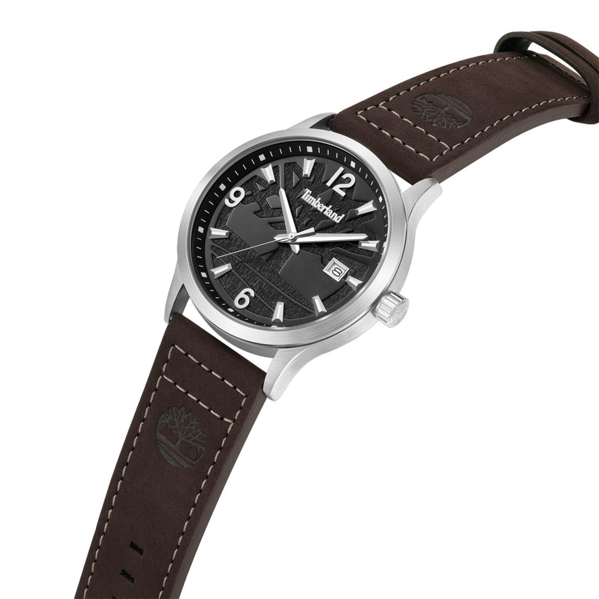 Καφέ δερμάτινο λουράκι ρολογιού Timberland Trumbull TDWGB0109003