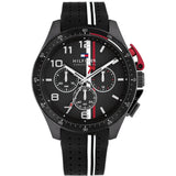 Αντρικό Ρολόι Tommy Hilfiger 1792168 Χρονογράφος Με Μαύρο Καουτσούκ Λουράκι