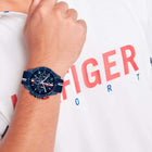Αντρικό Ρολόι Tommy Hilfiger 1792169 Χρονογράφος Με Μπλε Καουτσούκ Λουράκι