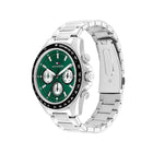 Ανδρικό Ρολόι Tommy Hilfiger Clark 1792211 Χρονογράφος Με Ασημί Μπρασελέ & Πράσινο Καντράν