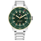 Ρολόι Tommy Hilfiger Remy 1792230 Με Ασημί Μπρασελέ & Πράσινο Καντράν