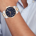 Ανδρικό Ρολόι Tommy Hilfiger Bruce 1792193 Με Ασημί-Ροζ Χρυσό Μπρασελέ & Μπλε Καντράν